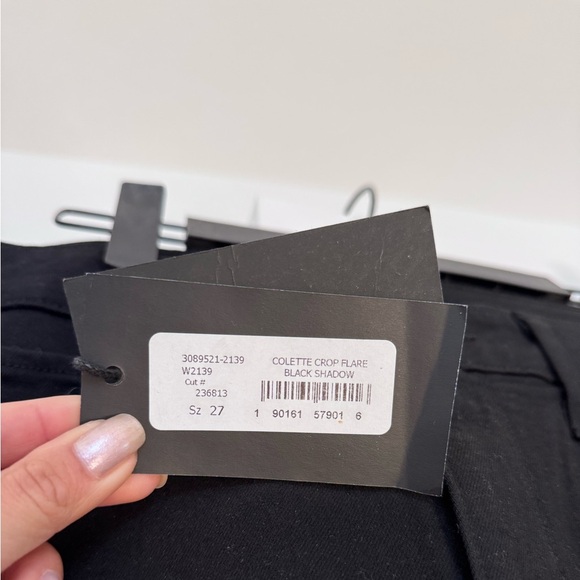 Paige Colette Crop Flare Jean in Black Shadow - Picture 6 of 8